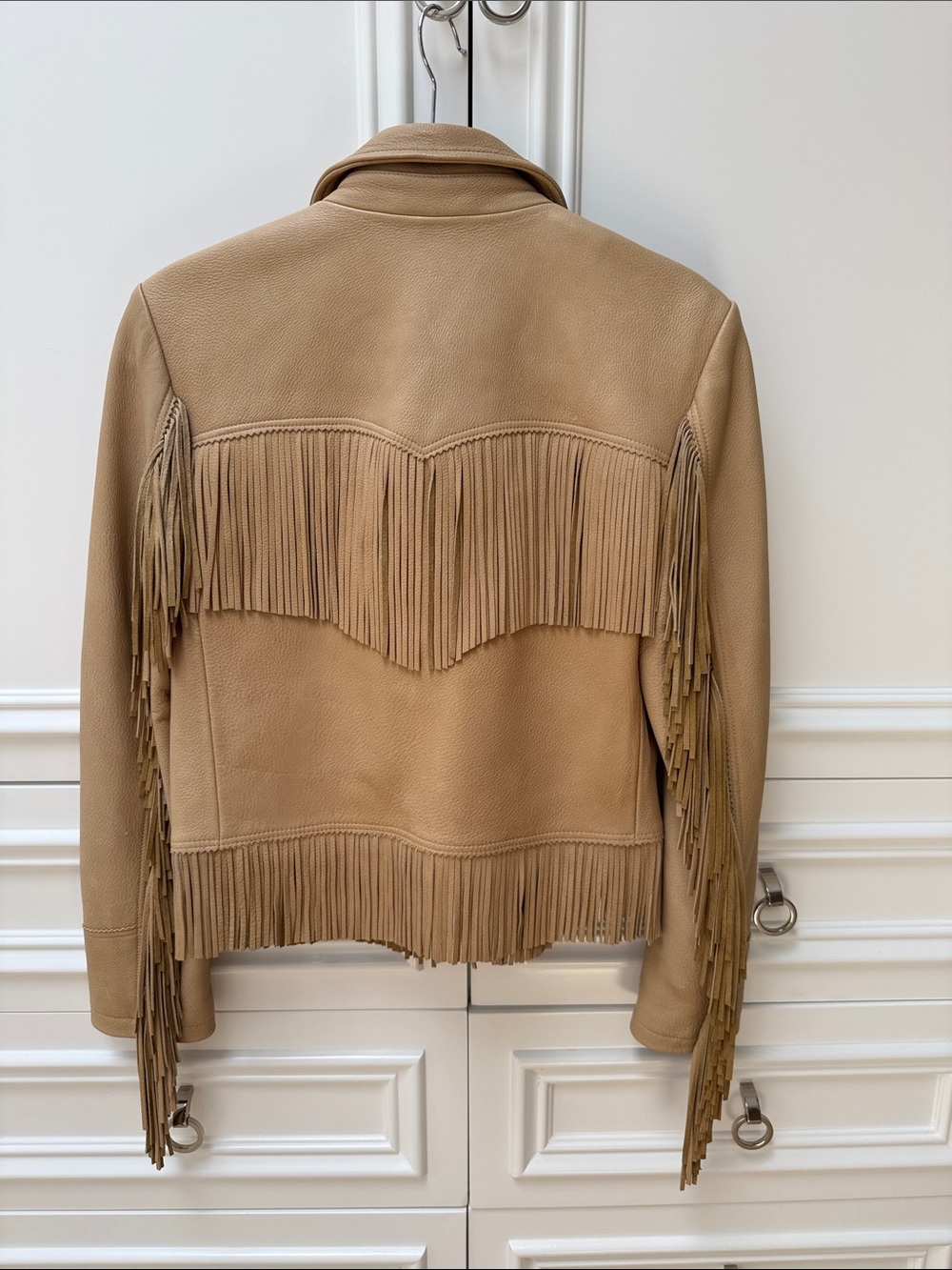 Polo by Ralph Lauren Tan Fringe Leather Jacket - Picture 2 of 4